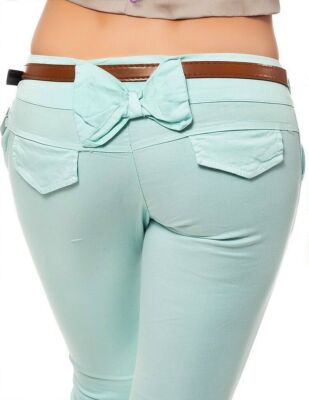 Sexy Miss Femmes Skinny Tissu Hanche Pantalon Ruban Tubes Ceinture