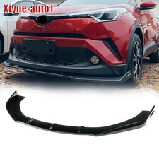 Glossy Black Front Bumper Lip Splitter Spoiler Body Kit For Toyota CHR 2018-20