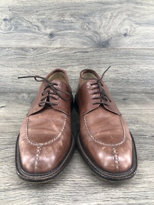 Mezlan Brown Leather Lace Up Dress Shoes Size 10 Mezlan Mens Cognac Brown Lace-up Oxford Cap Toe Leather  main image 2