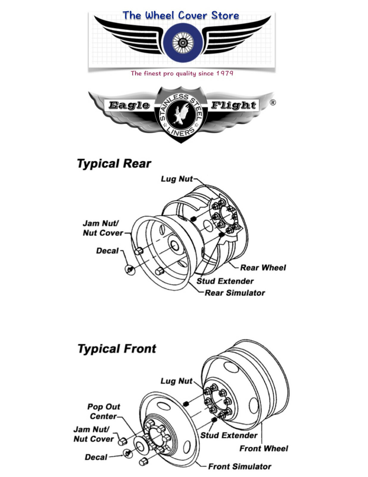 19.5" P30 CHEVY GMC RV MOTORHOME DUAL WHEEL SIMULATOR HUBCAP RIM LINER