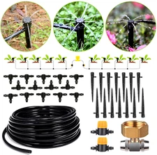 Garden Lawn Grass Greenhouse 92FT Water Dripping Irrigation Kit Watering System