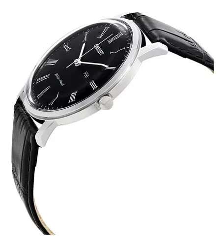 Orient Men's 'Capital 2' Quartz Classic Leather Dress Black Watch