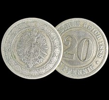 Preußen 20 Pfennig Kupfernickel Münze 1888 E Dresden Deutsches Reich Wilhelm II.