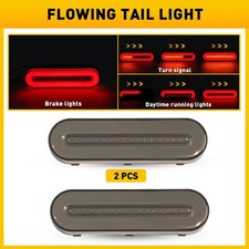 AUXITO LED Red Amber Truck Flowing Trailer Stop Tail Turn Brake Light Waterproof