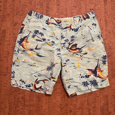 Polo Ralph Lauren Linen Blend Marlin AOP Classic Fit Short Mens 38 STAIN