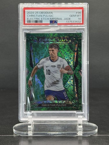 Christian Pulisic 2024-25 Panini Obsidian #96 Electric Etch Imperial Jade /26 - Picture 1 of 3