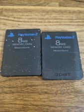 Two Used playstation 2 8mb memory card magic gate
