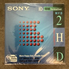 SONY 2HD Floppy Diskettes Disk IBM Formatted 1.44 MB 3.5 Inch 10-Pack - NEW 
