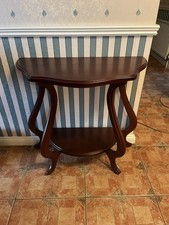 Dark Brown Wooden Side Table with Storage Shelf -Good Condition Collection Only