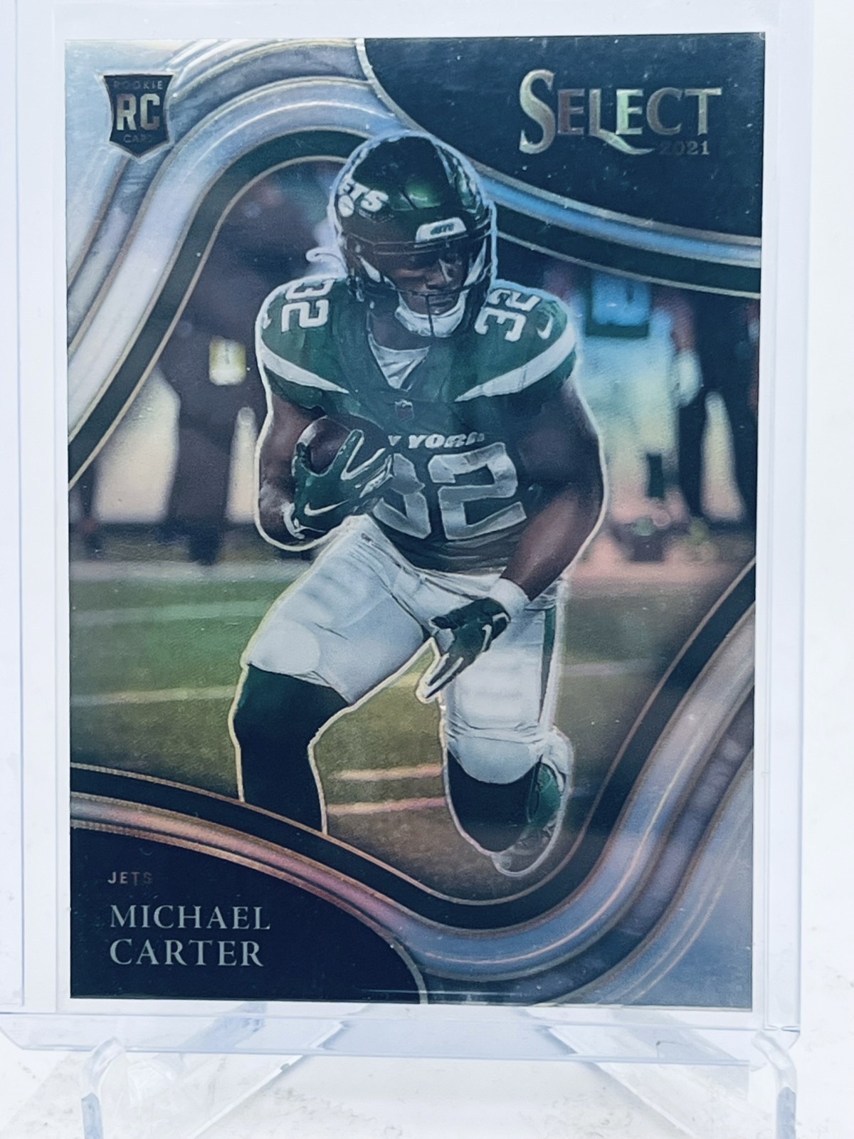 2021 Panini Select Michael Carter RC Silver Prizm Field Lvl JETS