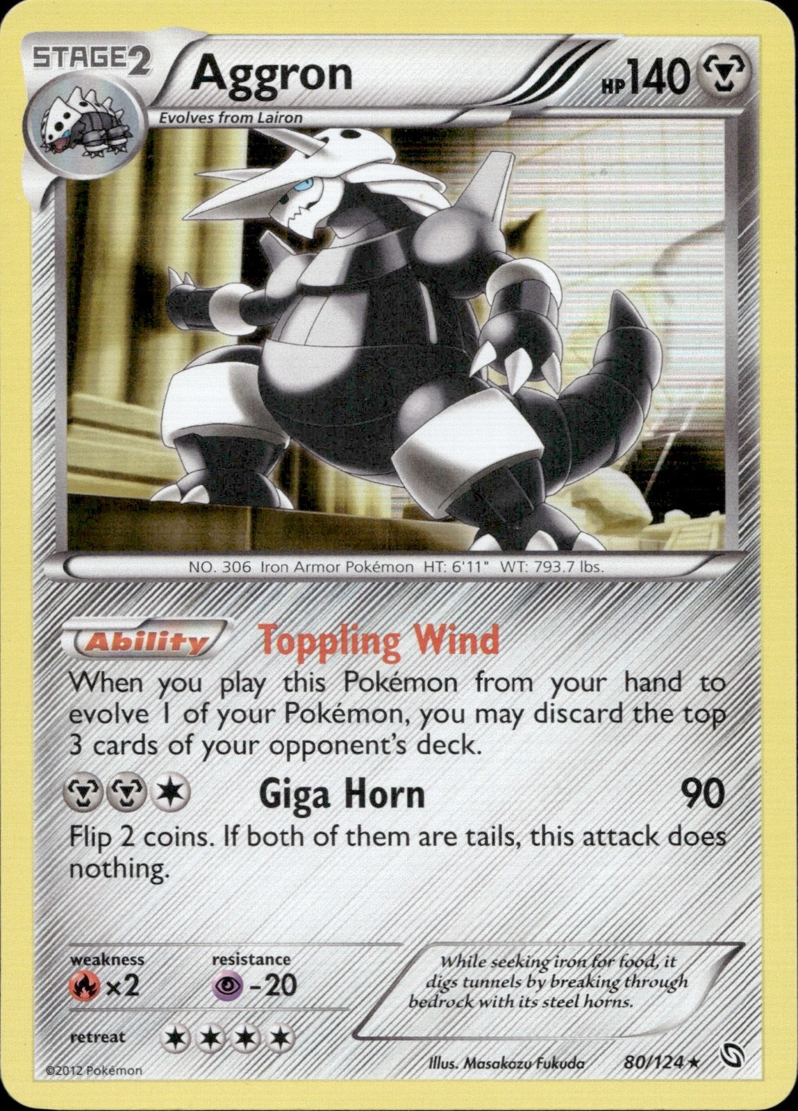 Aggron Holo Holo Rare Dragons Exalted 80/124 LP