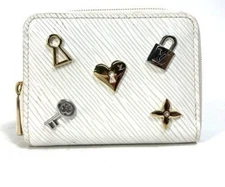 LOUIS VUITTON Love Lock Zippy Coin Purse M63994 Epi Leather White Wallet