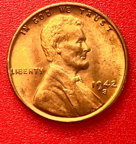 1942-S Lincoln Wheat Cent Penny GEM RD BU From an Original Bank Roll