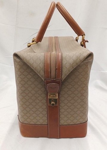 Borsa CELINE Macadam Tela Boston Viaggio PVC Pelle Marrone Oro Donna Italia - Foto 16 di 24