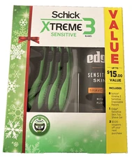 Schick XTREME3 SENSITIVE Disposable Razors - 8 Count With Edge 7oz Shave Gel