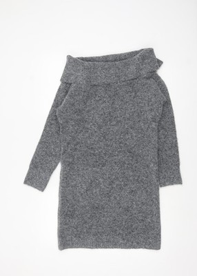 Rita Ora x Primark Damen Strickpullover grau Wasserfallausschnitt Größe S