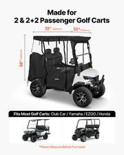 4 Passenger Golf Cart Cover 420D Waterproof Fits Club Car EZGO Yamaha