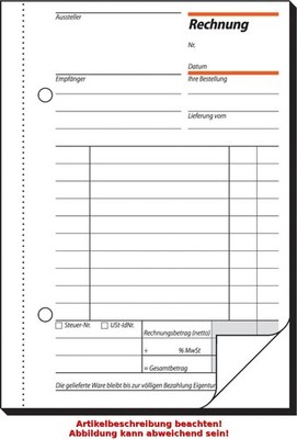 sigel Formularbuch 'Rechnung', A5, 2 x 40 Blatt, SD