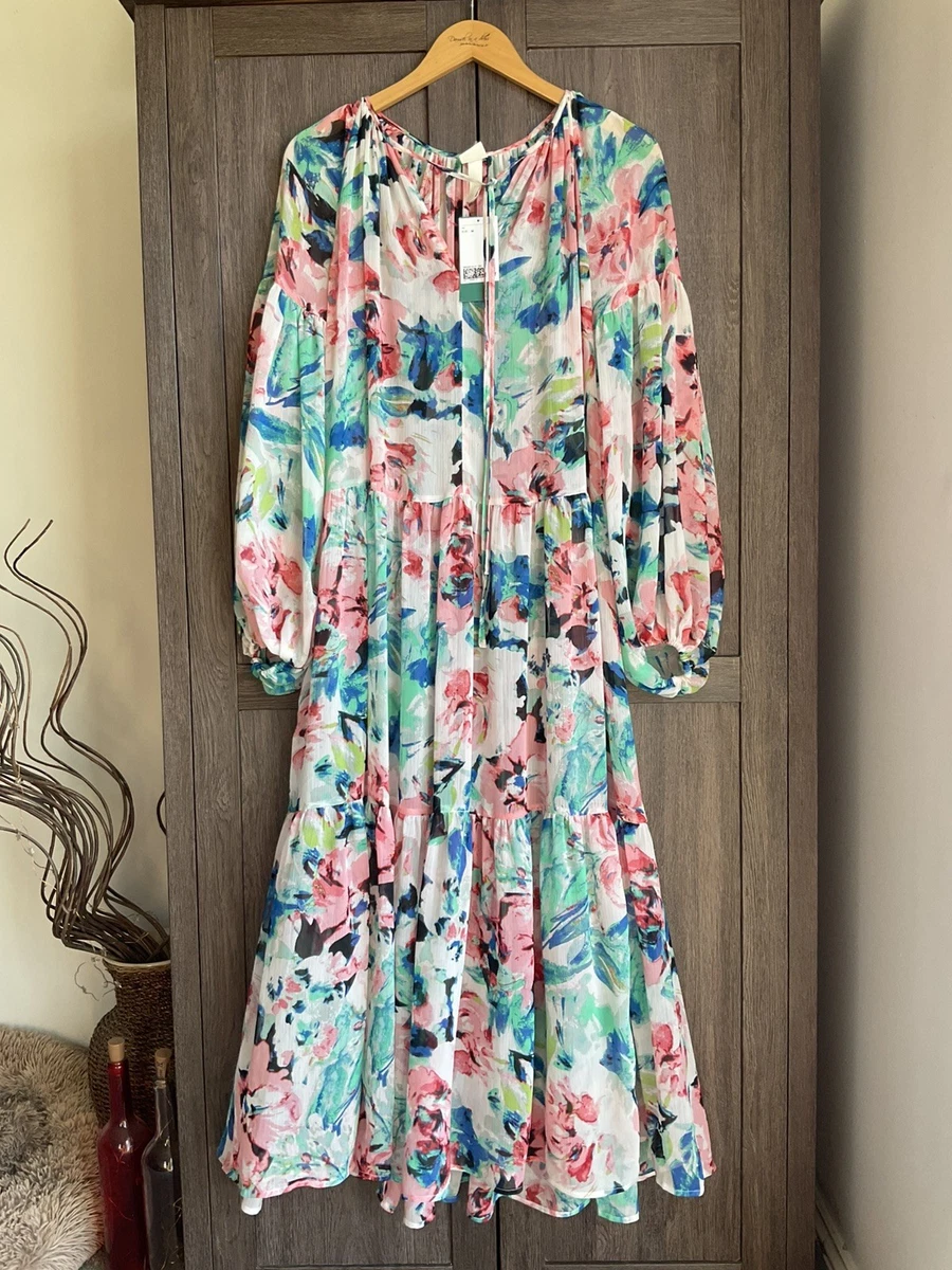 long sleeve maxi dress h&m Dresses | Long-Sleeve Floral Bodycon & Satin buttons at the front and long balloon sleeves with elasticated cuffs Women's White/floral Long-Sleeved Viscose Dress