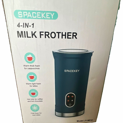SPACEKEY 4-in-1 Electric Milk Frother & Warmer JY-MF01 Black 10-18 oz