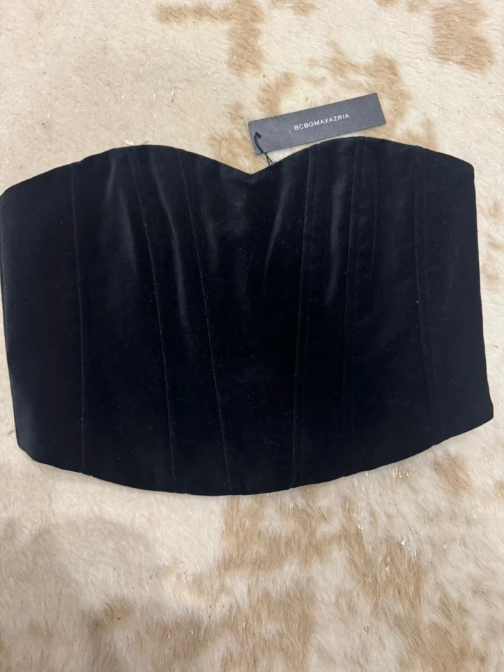 NUEVO CON ETIQUETAS BCBGMAXAZRIA Top/Corsé Bustier Negro Ajustado Talla 6 Foto 4 de 4