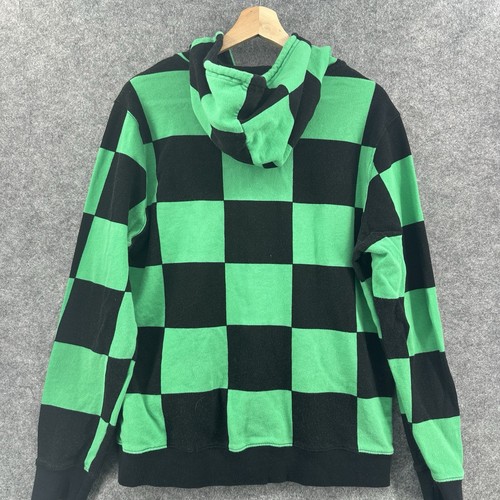 Demon Slayer Hoodie Herren Large grün kariert Pullover Kängurutasche - Bild 14 von 14