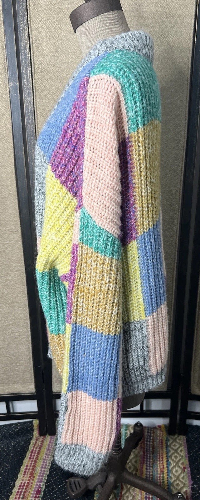 Sundance Catalog Chunky Multi Patchwork Cardigan … - image 2