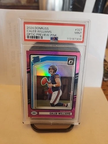 2024 Donruss Optic Preview Pink #327 Caleb Williams RC Rated Rookie PSA 9