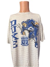 Vintage 90  s Single Stitch Duke Blue Devils Striped Shirt Size XL Mens NCAA