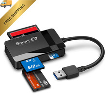 SmartQ C368 USB 3.0 Card Reader - Plug & Play, Compatible with Regular, Black