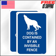 Beware Of Dog Signs Contained by Invisible Fence Signs Warning Signs Metal 2 Pcs