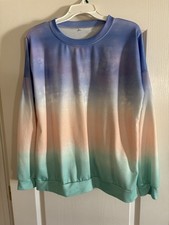 WOMEN'S TIE DYE LIGHTWEIGHT SWEATSHIRT - SIZE L - XLNT