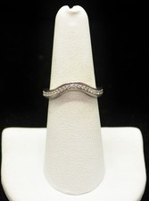 Sterling Silver Rounded Clear Gems Band Ring SZ 7.0 FMD988