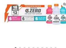 Gatorade Zero Sports Drinks, Berry/Glacier Cherry/Glacier Freeze Variety Pack 18