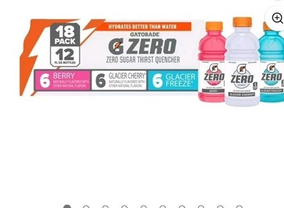 Gatorade Zero Sports Drinks, Berry/Glacier Cherry/Glacier Freeze Variety Pack 18
