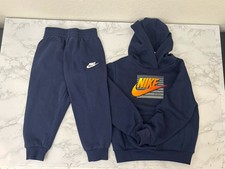 NIKE Hoodie Hooded Sweatshirt  Sweatpants Outfit Set Sweatsuit Boys 4T Blue D2