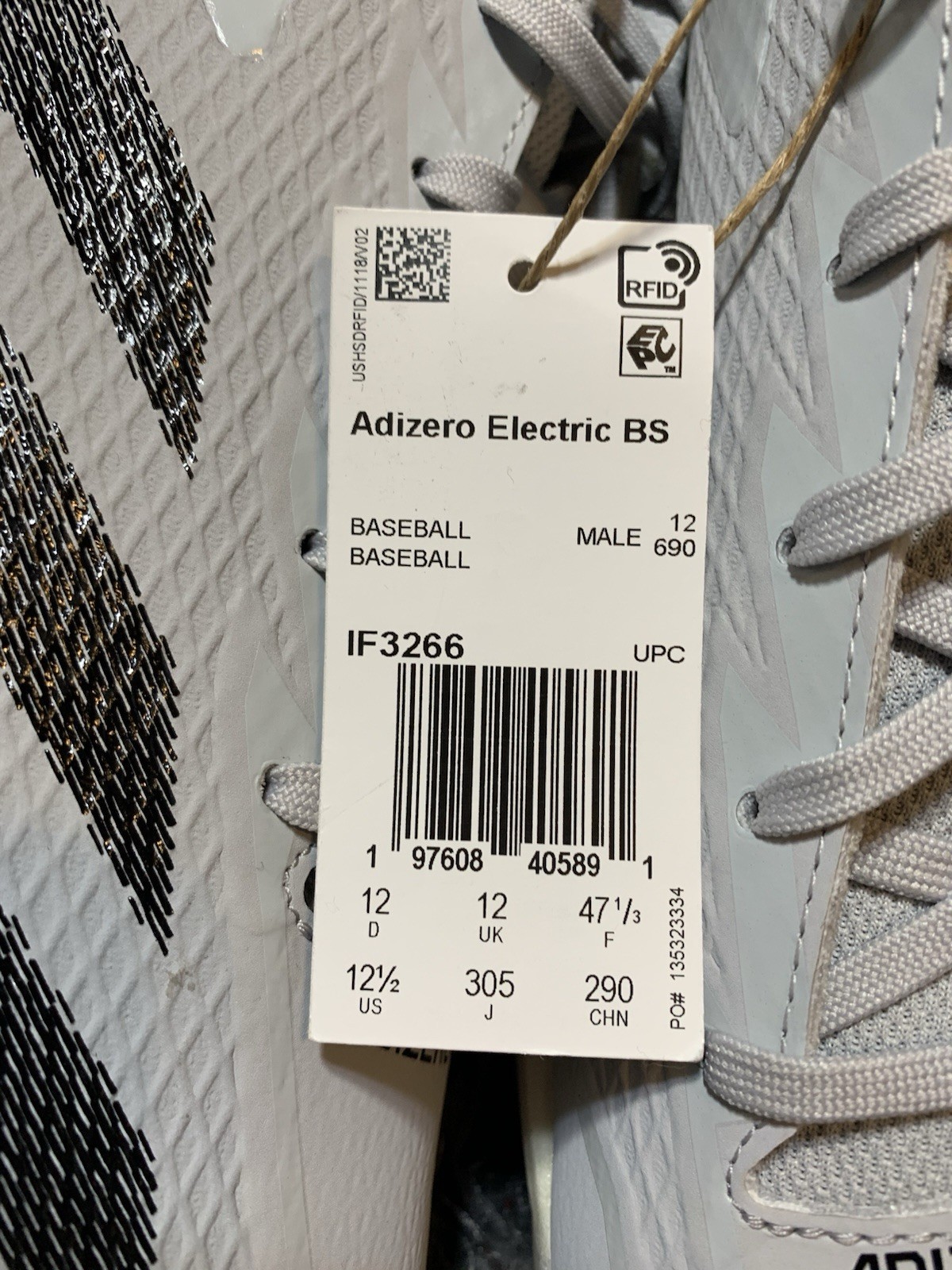 Adidas Adizero Electric Baseball Metal Cleats Men Sz 12.5 Grey Black IF3266 NEW thumbnail 9