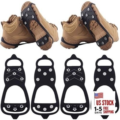 2 Pairs Ice Cleats for Shoes and M: Women (7-10) / Men (5.5-8.5)