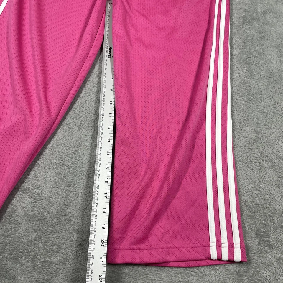 Adidas Capri Pants Womens Medium Pink Climalite 3 Stripe Cropped Athletic Track - Image 4 of 4