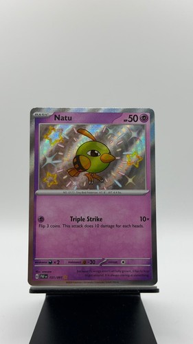 Natu 151/091 Shiny Rare Paldean Fates Pokemon Holo Near Mint