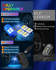 Upgraded 4PCS Wireless LED Lights for car with Remote, Rechargeable Waterproo...