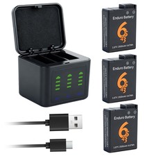 For DJI Osmo Action 6/5 Pro/4/3 Osmo 360 3-Channel Charger w/3 2500mAh Battery