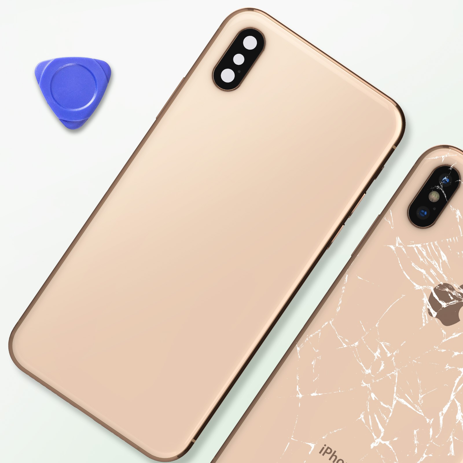Coque iPhone XS Max avec cache batterie rose clair Clappio antichoc - 4