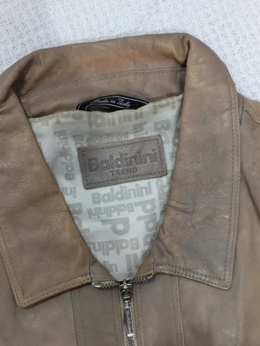 Baldinini Trend Men's Genuine Jacket Brown/Taupe Size 54 Italy image 3