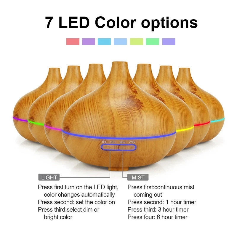 550ML Ultraschall Luftbefeuchter Aroma Diffuser Diffusor Humidifier 7 LED Licht - Bild 2 von 4