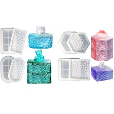 DIY Storage Box Resin Mold Trinket Jewelry Epoxy Silicone Mould Lid Home