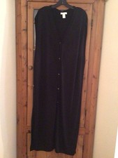 H&M BLACK LADIES SLEEVELESS SWEATER/DRESS BUTTONDOWN FRONT SIZE L ESTATE SALE