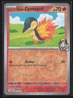 Ethan's Cyndaquil Common SV10: Destined Rivals 032/182 NM Pokemon Card