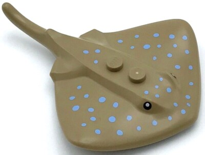 #ad Lego New Dark Tan Manta Ray Stingray with Two Studs with Eyes Sea Life Animal $3.99