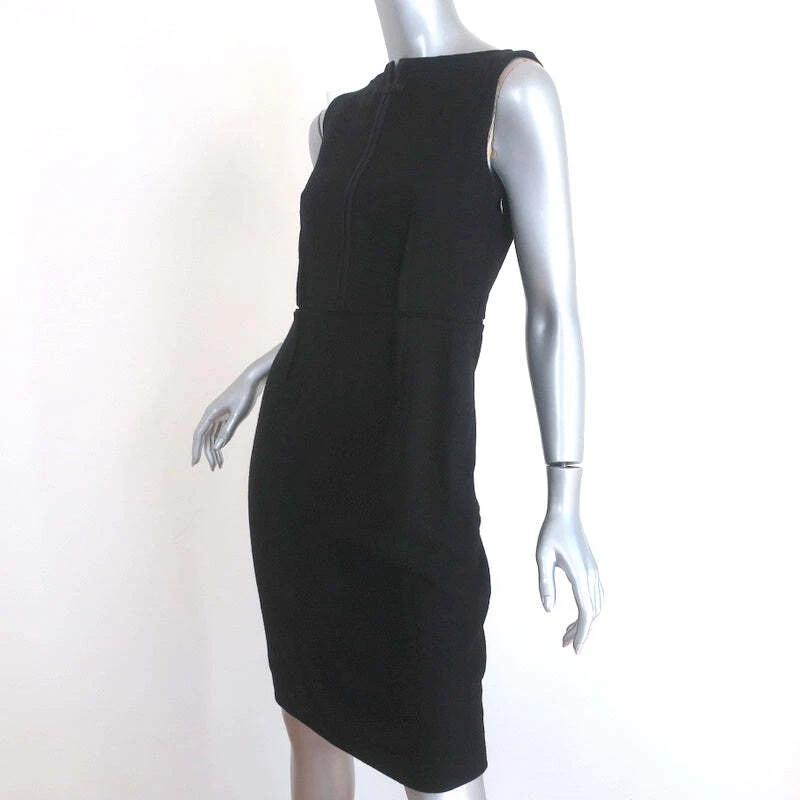Vestido Viktor & Rolf Cuello Lazo Negro Satinado Ribete Lana Talla 40 Funda Sin Mangas Foto 3 de 4